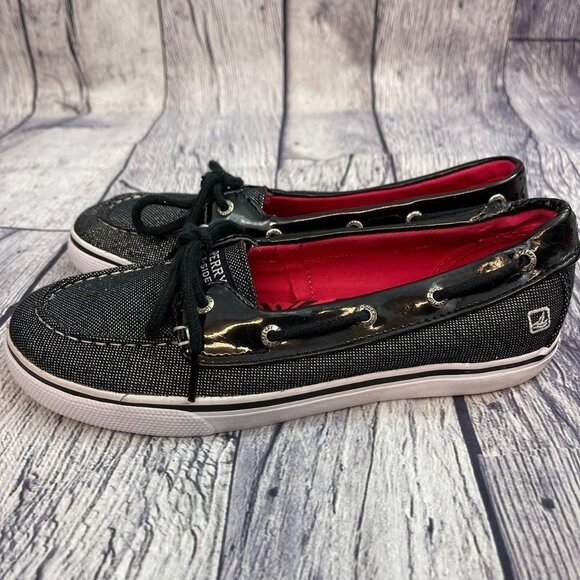 Sperry‎ Biscayne 1 Eye Slip On Boat Shoe Youth Girls Size 4.5 Black - Picture 5 of 10